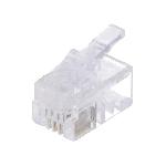 Fiche modulaire RJ10 male pour cable telephonique plat x10 Fiche modulaire RJ10 male pour cable telephonique plat x10