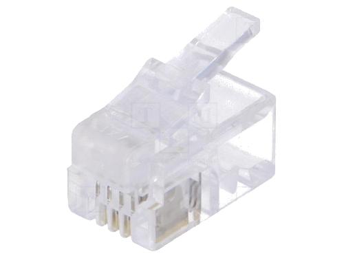 Accessoire Coffret De Communication - Connecteur Rj45 - Panneau De Brassage Fiche modulaire RJ10 male pour cable telephonique plat x10