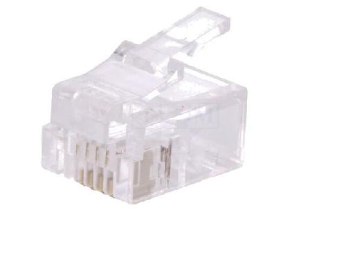 Accessoire Coffret De Communication - Connecteur Rj45 - Panneau De Brassage Fiche modulaire RJ11 male pour cable telephonique plat x10
