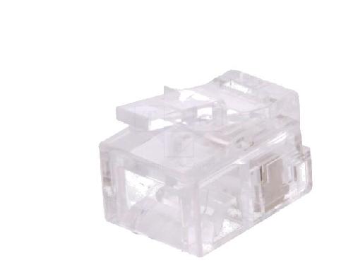 Accessoire Coffret De Communication - Connecteur Rj45 - Panneau De Brassage Fiche modulaire RJ11 male pour cable telephonique plat x10