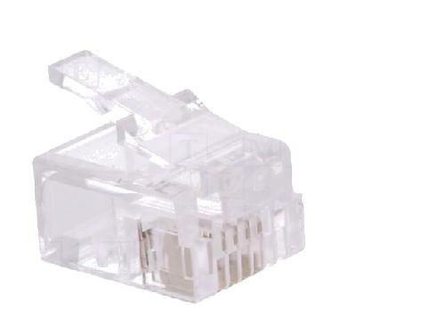 Accessoire Coffret De Communication - Connecteur Rj45 - Panneau De Brassage Fiche modulaire RJ11 male pour cable telephonique plat x10