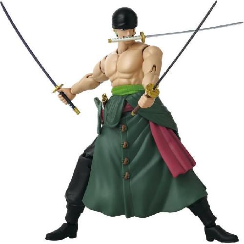 Figurine Miniature - Personnage Miniature Figurine Anime Heroes - BANDAI - One Piece Zoro Style 3 épées 17 cm - 16 points d'articulation