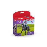 Figurine Miniature - Personnage Miniature Figurine Cavaliere Lisa et Storm. coffret schleich avec 10 éléments inclus dont 1 cheval schleich hanovrien et sa cavaliere.