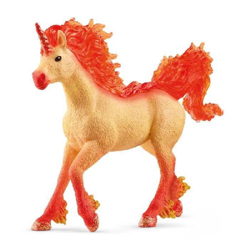 Figurine Miniature - Personnage Miniature Figurine Étalon Licorne de Feu Elementa - Figurine Cheval schleich a la Criniere et Queue Transparentes - Pour Garçons et Filles -