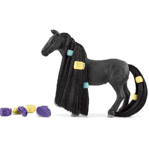 Figurine Miniature - Personnage Miniature Figurine Jument Criollo Definitivo a coiffer - Ensemble de 14 Pieces avec Figurine Cheval a la Criniere Coiffable et Plein