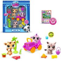 Figurine Miniature - Personnage Miniature BANDAI - Littlest Pet Shop - Pack Safari - 3 animaux et accessoires - BF00524