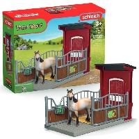 Figurine Miniature - Personnage Miniature Coffret Box avec Jument Mustang. Figurine réaliste. Taille 24 cm. SCHLEICH 42724 Farm World. Des 4 ans