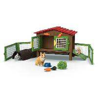 Figurine Miniature - Personnage Miniature Coffret Clapier a Lapins. SCHLEICH 42728 Farm World. Des 4 ans