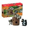 Figurine Miniature - Personnage Miniature Coffret Jeux rigolos avec la noix. figurines animaux sauvages. Schleich 42596 Wild Life. Pour enfant des 3 ans