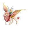 Figurine Miniature - Personnage Miniature Figurine Elfe sur lion ailé. Figurine fée détachable chevauchant un lion rose magique avec des parties mobiles. figurine magique