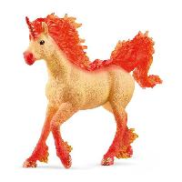 Figurine Miniature - Personnage Miniature Figurine Étalon Licorne de Feu Elementa - Figurine Cheval schleich a la Criniere et Queue Transparentes - Pour Garçons et Filles -