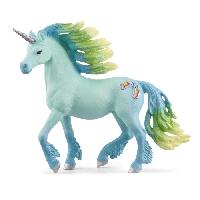 Figurine Miniature - Personnage Miniature Figurine - SCHLEICH - Licorne Barbe a papa. étalon - Doux pelage - Univers bayala