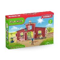 Figurine Miniature - Personnage Miniature Figurines Animaux de la Ferme avec Accessoires - Coffret Ranch Américain Schleich de 92 Pieces avec Vache. Cheval Schleich. Cochon