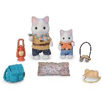 Figurine Miniature - Personnage Miniature Figurines Articulées - SYLVANIAN FAMILIES - Fils et Bébé Chat Latté - Aventure en Foret Secrete