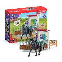 Figurine Miniature - Personnage Miniature Horse Box Lisa et Storm. Figurine cheval et accessoires. SCHLEICH 42709 Horse Club. des 5 ans