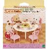 Figurine Miniature - Personnage Miniature La table du goûter - SYLVANIAN FAMILIES - 5742 - Set de table avec chaises. vaisselle et pâtisseries