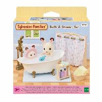 Figurine Miniature - Personnage Miniature Le set baignoire et douche - SYLVANIAN FAMILIES - 5739 - Ensemble de salle de bain avec accessoires