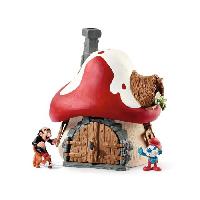 Figurine Miniature - Personnage Miniature Maison des Schtroumpfs avec 2 figurines. des 3 ans. Schleich 20803 THE SMURFS? - figurine. 19 x 19 x 19 cm