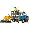 Figurine Miniature - Personnage Miniature Mission de transport Dino. coffret de 43 pieces avec figurine tricératops et camion de transport. jouets dinosaures pour enfants