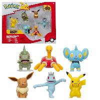 Figurine Miniature - Personnage Miniature Pack 6 Figurines Pokémon - BANDAI - JW3614 - 5 cm - Combats Pokémon