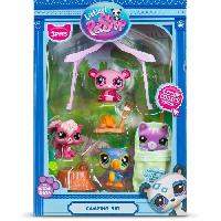 Figurine Miniature - Personnage Miniature Pack a theme 3 Pets - BANDAI - Littlest Pet Shop Camping - Animaux et accessoires