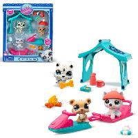 Figurine Miniature - Personnage Miniature Pack a theme 3 Pets - BANDAI - Littlest Pet Shop Neige - Animaux et accessoires