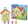 Figurine Miniature - Personnage Miniature Peppa Pig. coffret La mallette de Peppa avec maison pliable. 4 figurines. jouets prescolaires. a partir de 3 ans