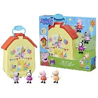 Figurine Miniature - Personnage Miniature Peppa Pig. coffret La mallette de Peppa avec maison pliable. 4 figurines. jouets préscolaires. a partir de 3 ans