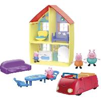 Figurine Miniature - Personnage Miniature PEPPA PIG Coffret maison de Peppa et sa famille. Accessoires amusants inclus. Jouet pour enfant de 3 ans