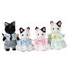 Figurine Miniature - Personnage Miniature SYLVANIAN FAMILIES - 5181 - Famille Chat Bicolore - Articulée et Habillée - A partir de 3 ans