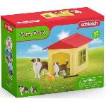 Figurine Miniature - Personnage Miniature Figurine Niche pour Chien . pour enfants des 3 ans. coffret. 18.8 x 8.2 x 14.7 cm - Schleich 42573 FARM WORLD