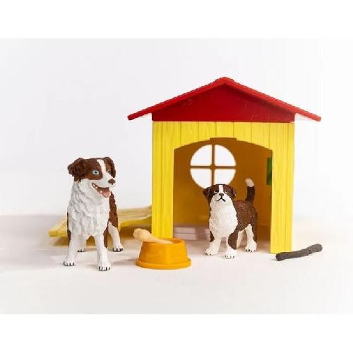 Figurine Miniature - Personnage Miniature Figurine Niche pour Chien . pour enfants des 3 ans. coffret. 18.8 x 8.2 x 14.7 cm - Schleich 42573 FARM WORLD