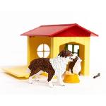 Figurine Miniature - Personnage Miniature Figurine Niche pour Chien . pour enfants des 3 ans. coffret. 18.8 x 8.2 x 14.7 cm - Schleich 42573 FARM WORLD