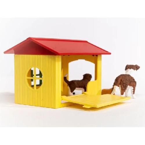 Figurine Miniature - Personnage Miniature Figurine Niche pour Chien . pour enfants des 3 ans. coffret. 18.8 x 8.2 x 14.7 cm - Schleich 42573 FARM WORLD