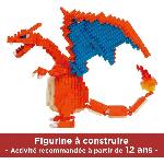 Jeu D'assemblage - Jeu De Construction - Jeu De Manipulation Figurine Pokemon Dracaufeu -Charizard- - BANDAI - Nanoblock - Figurine en Briques 860 pieces - Kit Construction - NBPM80