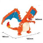 Jeu D'assemblage - Jeu De Construction - Jeu De Manipulation Figurine Pokemon Dracaufeu -Charizard- - BANDAI - Nanoblock - Figurine en Briques 860 pieces - Kit Construction - NBPM80