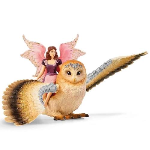 Figurine Miniature - Personnage Miniature Figurine SCHLEICH Elfe a dos de chouette scintillante V2 - Gamme bayala