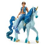 Figurine Miniature - Personnage Miniature Figurine Trition Aryon et Licorne Bleue -Set de 2 Pieces - Jouets Durables pour Divertissement et Jeux de Simulation - Cadeau pour