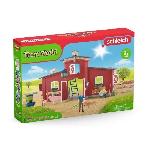 Figurine Miniature - Personnage Miniature Figurines Animaux de la Ferme avec Accessoires - Coffret Ranch Américain Schleich de 92 Pieces avec Vache. Cheval Schleich. Cochon