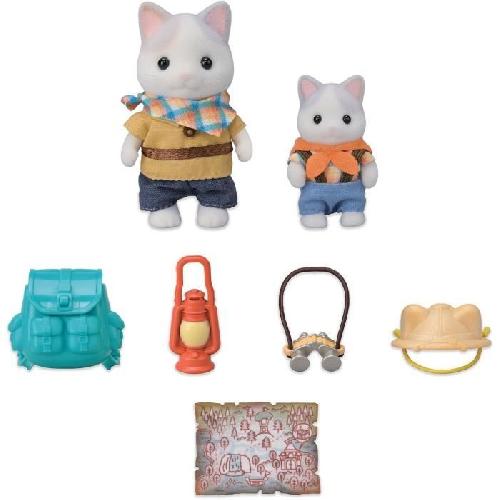 Figurine Miniature - Personnage Miniature Figurines Articulées - SYLVANIAN FAMILIES - Fils et Bébé Chat Latté - Aventure en Foret Secrete