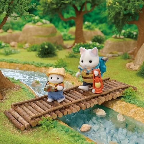 Figurine Miniature - Personnage Miniature Figurines Articulées - SYLVANIAN FAMILIES - Fils et Bébé Chat Latté - Aventure en Foret Secrete