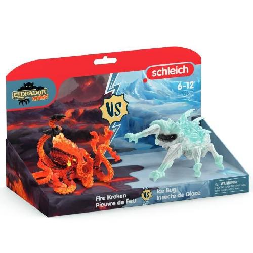 Figurine Miniature - Personnage Miniature Figurines Duo Pieuvre de Lave vs Insecte de Glace. SCHLEICH 70826 Eldrador Creatures. Pour enfant des 6 ans