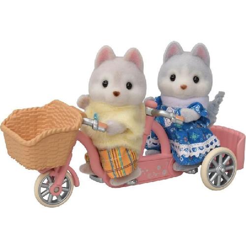 Poupee Figurines miniatures - SYLVANIAN FAMILIES - 5637 - Les freres et soeurs husky et leur tandem