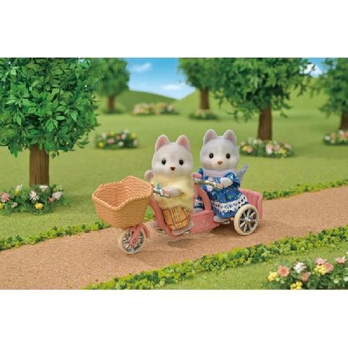 Poupee Figurines miniatures - SYLVANIAN FAMILIES - 5637 - Les freres et soeurs husky et leur tandem