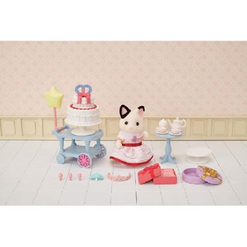 Figurine Miniature - Personnage Miniature Figurines miniatures - SYLVANIAN FAMILIES - 5646 - La fille Chat bicolore et son goûter d'anniversaire