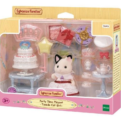 Figurine Miniature - Personnage Miniature Figurines miniatures - SYLVANIAN FAMILIES - 5646 - La fille Chat bicolore et son goûter d'anniversaire