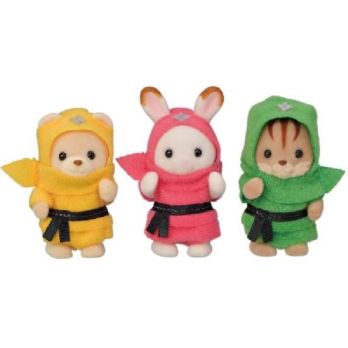 Figurine Miniature - Personnage Miniature Figurines - SYLVANIAN FAMILIES - Le trio des bebes en costumes Ninja - Mixte - 3 ans et plus