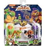 Figurine Miniature - Personnage Miniature Figurines Tortues Ninja Michelangelo vs Bebop - Akedo - Moose Toys - Coffrets duel a collectionner