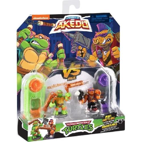 Figurine Miniature - Personnage Miniature Figurines Tortues Ninja Michelangelo vs Bebop - Akedo - Moose Toys - Coffrets duel a collectionner