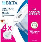 Filtre Pour Carafe Filtrante Filtres pour carafe - BRITA - MAXTRA PRO - 4 mois - Carafe MARELLA blanche offerte